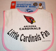 NFL Little Arizona Cardinals Fan Baby Bib Red w/Black Trim by WinCraft - £7.97 GBP