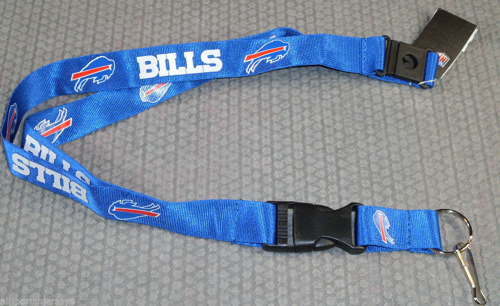NFL Buffalo Bills Logo on Blue Lanyard Detachable Keyring 23"X3/4" Aminco - $9.49