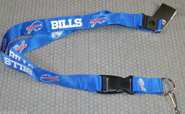 NFL Buffalo Bills Logo on Blue Lanyard Detachable Keyring 23&quot;X3/4&quot; Aminco - £7.47 GBP