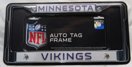 NFL Minnesota Vikings Chrome License Plate Frame Thin Letters - £14.15 GBP