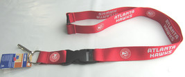 NBA Atlanta Hawks Logo on Red Lanyard Detachable Buckle 23&quot;X1&quot; by Aminco - $9.49