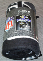 NFL Baltimore Ravens 50&quot; x 60&quot; Rolled Fleece Blanket Gridiron Design - £19.94 GBP