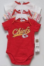 NFL Kansas City Chiefs Onesie Set of 3 Daddy&#39;s Little Rookie in Training... - £23.49 GBP