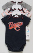 NFL Chicago Bears Onesie Set of 3 Daddy&#39;s Little Rookie in Training 0-3 M - £23.59 GBP