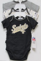 NFL New Orleans Saints Onesie Set of 3 Daddy&#39;s Little Rookie in Training 6-12M - £23.55 GBP