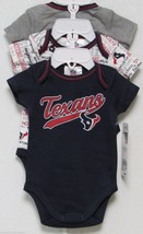 NFL Houston Texans Onesie 3 Pack Daddy&#39;s Little Rookie in Training 6-12M Gerber - £23.55 GBP