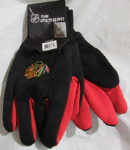NHL Chicago Blackhawks Colored Palm Utility Gloves Black w/ Red Palm by ... - $15.99
