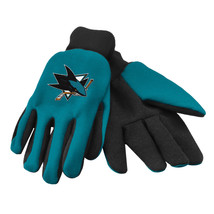 NHL San Jose Sharks Colored Palm Utility Gloves Teal w/ Black Palm by FOCO - $10.99