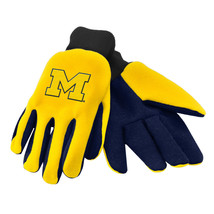 NCAA Michigan Wolverines Colored Palm Utility Gloves Yellow / Black Palm... - $14.99