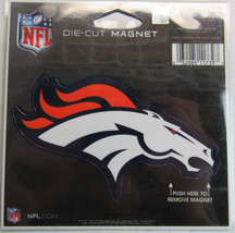 NFL Denver Broncos 4 inch Auto Magnet Die-Cut by WinCraft - £10.29 GBP