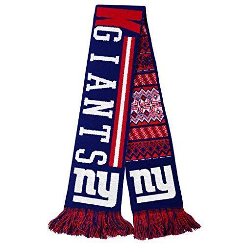 NFL New York Giants 2015 Ugly Sweater Reversible Scarf 64" by 7" by FOCO - £16.46 GBP