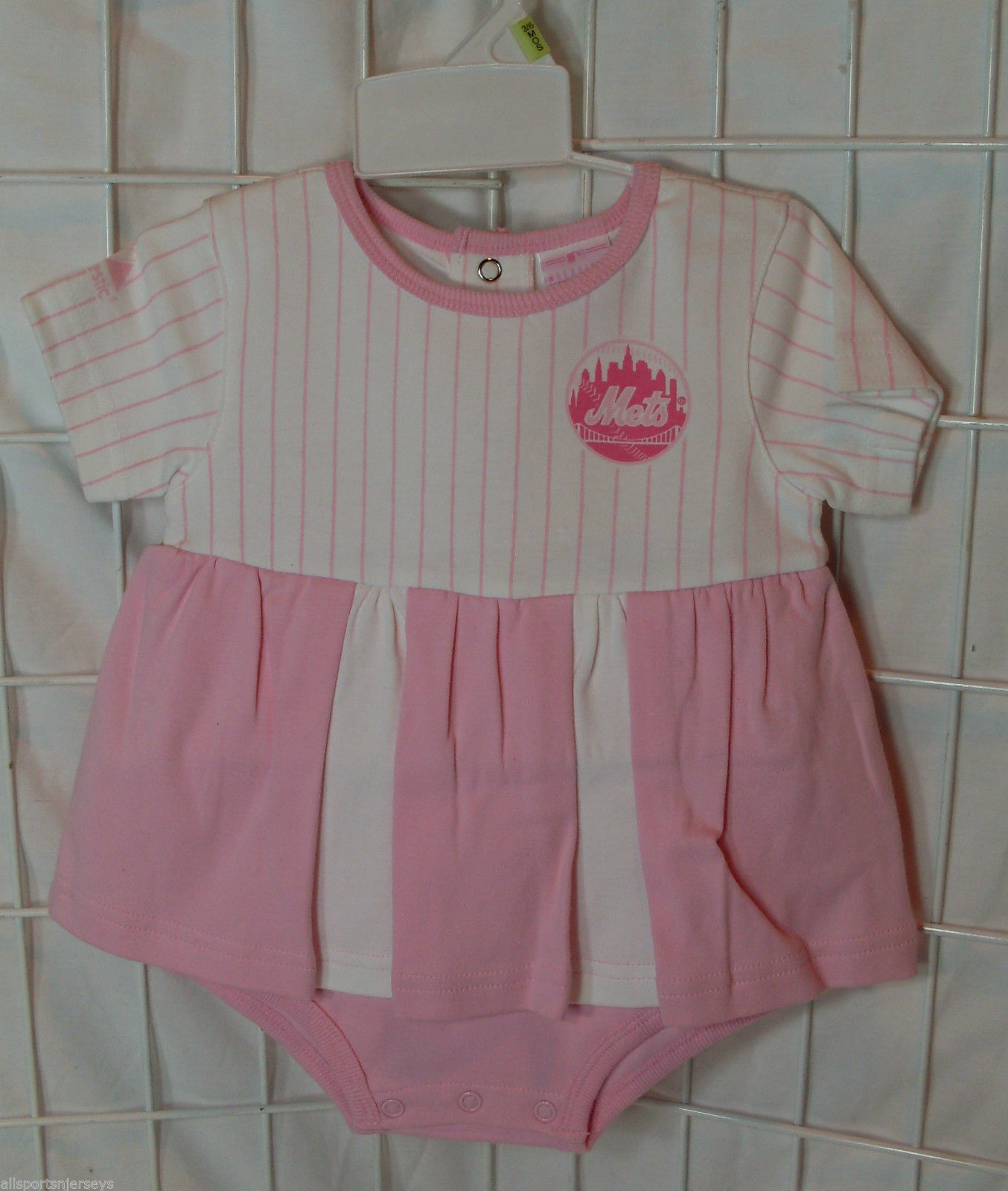 MLB New York Mets Pink and White 1 Piece w/Attacked Pleated Skirt size 24M - $17.95
