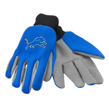NFL Detroit Lions  Colored Palm Utility Gloves Royal w/ Gray Palm by FOCO - £8.64 GBP