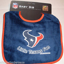 NFL Little Houston Texans Fan Baby Bib Blue w/Red Trim by WinCraft - £8.75 GBP