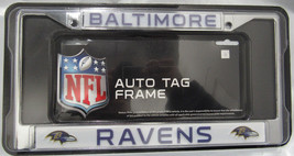 NFL Baltimore Ravens Chrome License Plate Frame Thin Purple Letters - £13.31 GBP