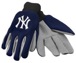 MLB New York Yankees Colored Palm Utility Gloves Navy w/ Gray Palm by FOCO - £14.38 GBP