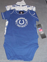 NFL Indianapolis Colts Football Round Onesie Set of 2 size 24M by Gerber - £17.52 GBP