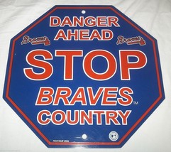 MLB Atlanta Braves Team Stop Sign 12&quot;x12&quot; Styrene Plastic by Fremont Die - £11.94 GBP