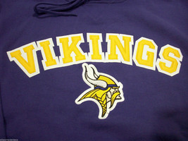 NFL Minnesota Vikings Applique Purple Hooded Sweatshirt size Large VF Im... - $49.95