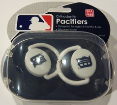 MLB Detroit Tigers Pacifier set of 2 Solid Color w/Case by baby fanatic - £8.61 GBP
