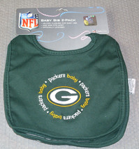 2 Pack NFL Green Bay Packers Embroidered Baby Bib Green by WinCraft - £13.25 GBP