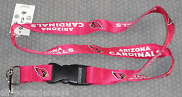 NFL Arizona Cardinals Logo on Red Lanyard Detachable Keyring 23&quot;X3/4&quot; Am... - £7.46 GBP