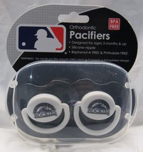 MLB Colorado Rockies Pacifier set of 2 Solid Color w/Case by baby fanatic - £8.58 GBP