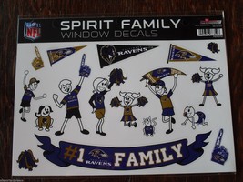 NFL Baltimore Ravens Family Spirit Window Decals set of 17 By Rico Industries - £7.95 GBP