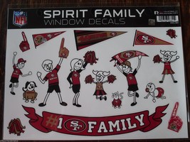 NFL San Francisco 49ers Family Spirit Window Decals set of 17 By Rico Industries - £9.58 GBP