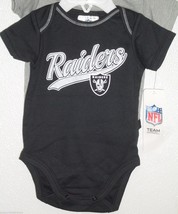 NFL Las Vegas Raiders Onesie Set of 2 Daddy&#39;s Little Rookie in Training size 18M - £23.59 GBP