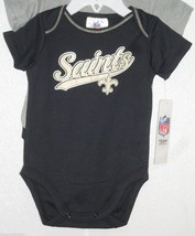 NFL New Orleans Saints Onesie Set of 2 Daddy&#39;s Little Rookie in Training... - £19.57 GBP