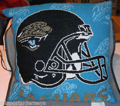 NFL Jacksonville Jaguars Logo on 20&quot;x20&quot; Jacquard Pillow w/Name Northwest Co. - £23.94 GBP