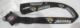 NFL Jacksonville Jaguars Black Lanyard Detachable Keyring 23&quot;X3/4&quot; Aminco - £7.46 GBP