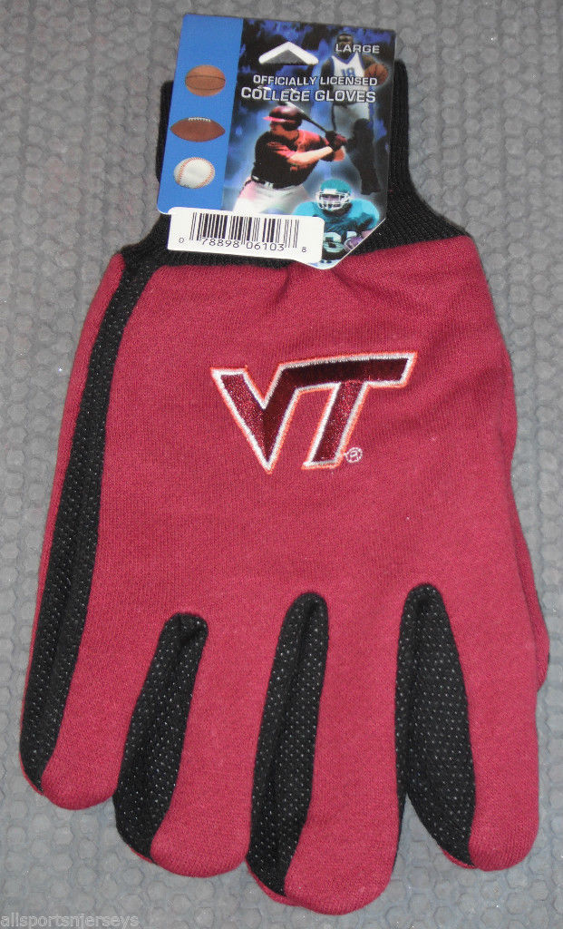 NCAA Virginia Tech Hokies Utility Gloves Red w/ Black Palm McARTHUR - £10.38 GBP