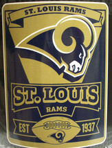 NFL St. Louis Rams 50&quot; x 60&quot; Rolled Fleece Blanket Marque Design - £19.89 GBP