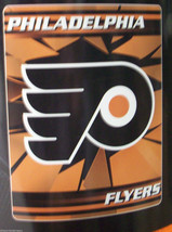 NHL Philadelphia Flyers 50&quot; by 60&quot; Rolled Fleece Blanket Ice Design - £17.58 GBP
