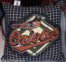 MLB Baltimore Orioles Logo on 20&quot;x20&quot; Jacquard Pillow By The Northwest Co. - £23.94 GBP