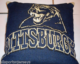 NCAA Pittsburgh Panthers Logo w/Name on Blue 20&quot;x20&quot; Jacquard Pillow Northwest - £23.94 GBP
