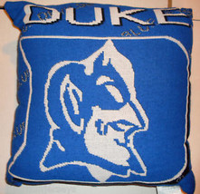 NCAA Duke Blue Devils Logo w/Name on Blue 20&quot; by 20&quot; Jacquard Pillow Northwest - £23.78 GBP