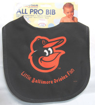 Mlb Nwt Infant All Pro Baby Bib - All Black - Baltimore Orioles - £9.39 GBP