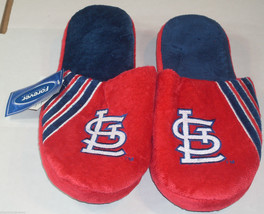 MLB St. Louis Cardinals Stripe Logo Dot Sole Slippers Size L by FOCO - $26.99
