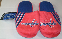 NHL Washington Capitals Stripe Logo Dot Sole Slippers Size L by FOCO - $24.95