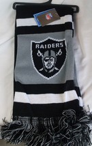 NFL Las Vegas Raiders 2012 Team Stripe Acrylic Scarf 64&quot;x7&quot; by FOCO - £23.59 GBP