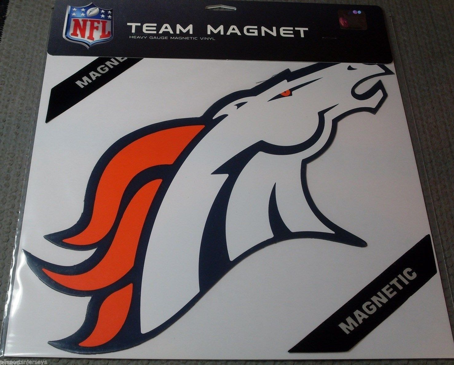 NFL Denver Broncos 12 inch Auto Magnet Die-Cut Right Facing Logo by Fremont Die - £15.17 GBP