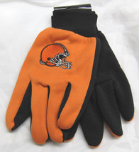 NFL Cleveland Browns Utility Gloves Orange w/ Black Palm by FOCO - £8.78 GBP