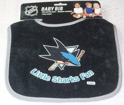Nhl San Jose Sharks Infant Baby Bib Black w/GRAY Trim - £11.21 GBP