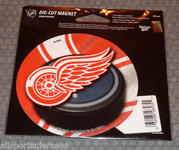 NHL Detroit Red Wings 4 inch Auto Magnet Logo on Round Puck Style by WinCraft - £11.18 GBP