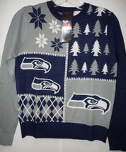 NFL Seattle Seahawks Busy Block Ugly Sweater Youth Size Youth X-Large by FOCO - £43.76 GBP