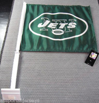 NFL New York Jets Team Logo on Green Car Window Flag by Fremont Die - £10.89 GBP