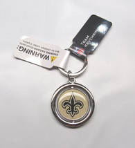 NFL New Orleans Saints Spinning Logo Key Ring Keychain Forever Collectibles - £11.18 GBP
